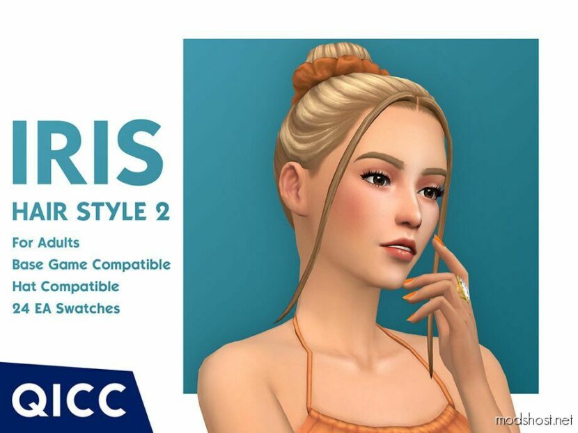 Sims 4 Female Mod: Iris Hair Style 2 Patreon (Featured)