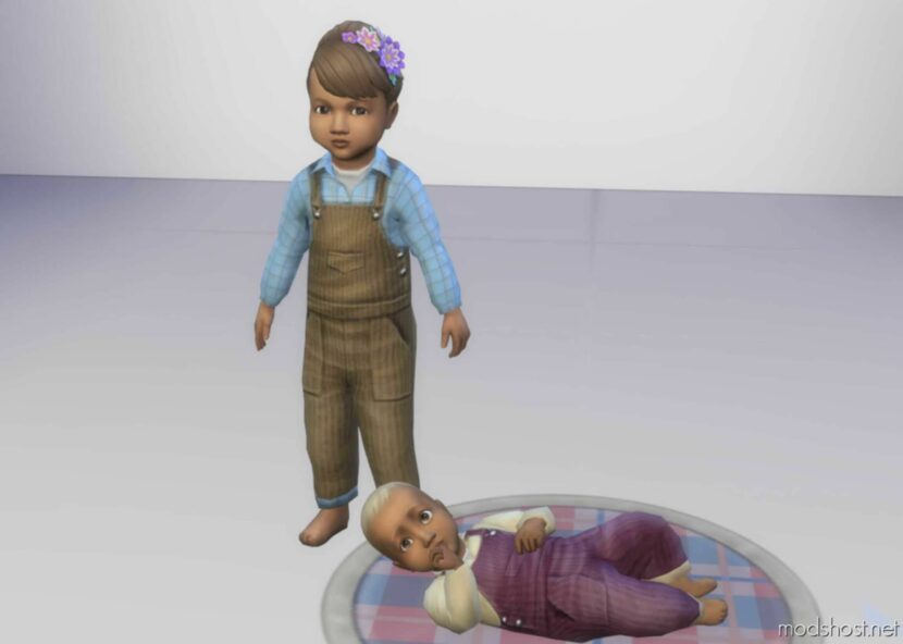 Sims 4 Everyday Clothes Mod: TS2 To TS4 – Toddler Overalls For Toddlers And Infants (Featured)