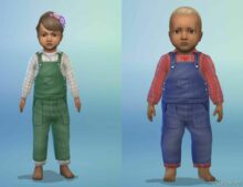 Sims 4 Everyday Clothes Mod: TS2 To TS4 – Toddler Overalls For Toddlers And Infants (Image #2)