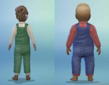 Sims 4 Everyday Clothes Mod: TS2 To TS4 – Toddler Overalls For Toddlers And Infants (Image #4)