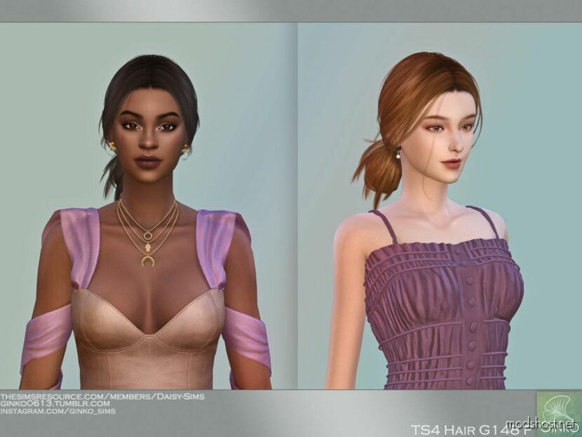 Sims 4 Female Mod: Updo Hairstyle – G148 (Featured)