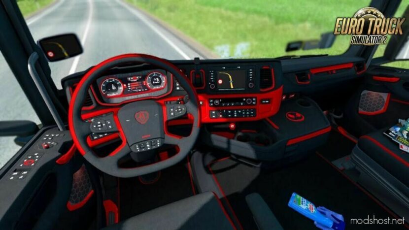 ETS2 Scania Mod: S&R CMI Black - RED Devil Interior 1.48 (Featured)