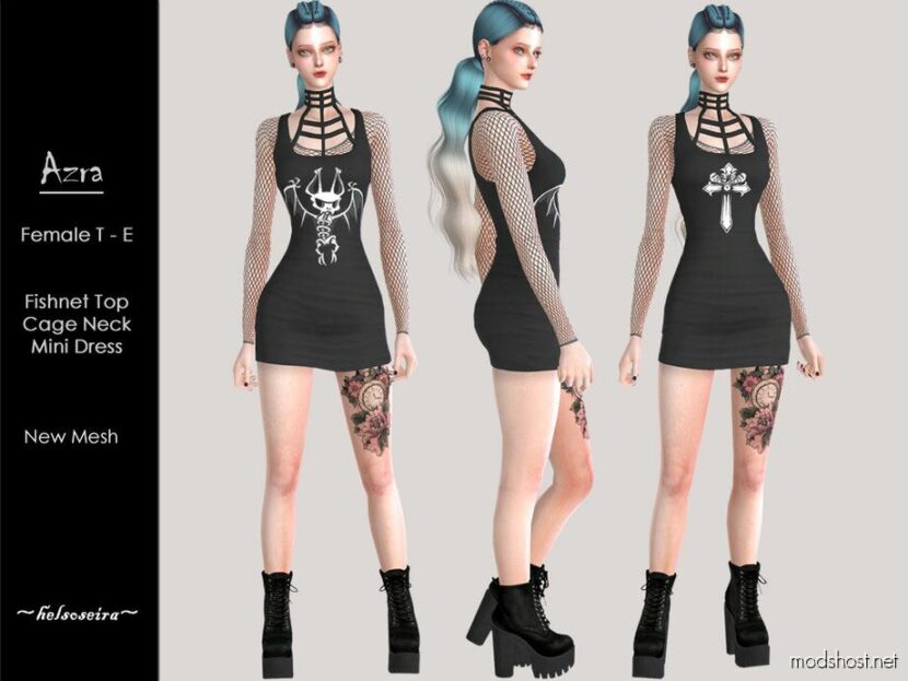 Sims 4 Everyday Clothes Mod: Azra – Cage Mini Dress (Featured)