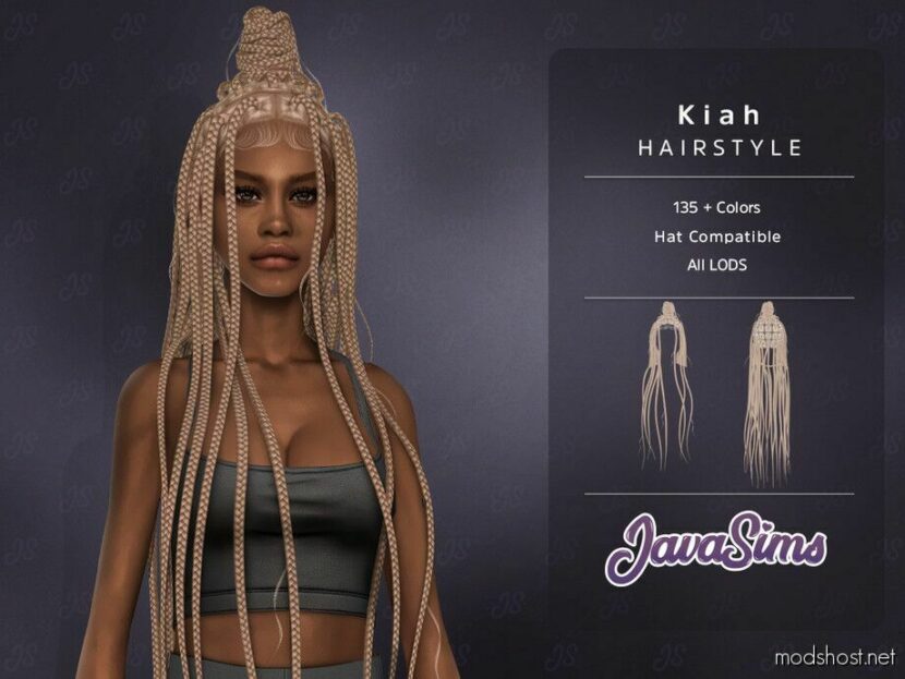 Sims 4 Female Mod: Kiah Hairstyle (Featured)