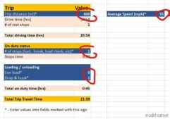 ATS Realistic Mod: Driver EDL (HOS) & Trip Time Planning Tool (Image #2)