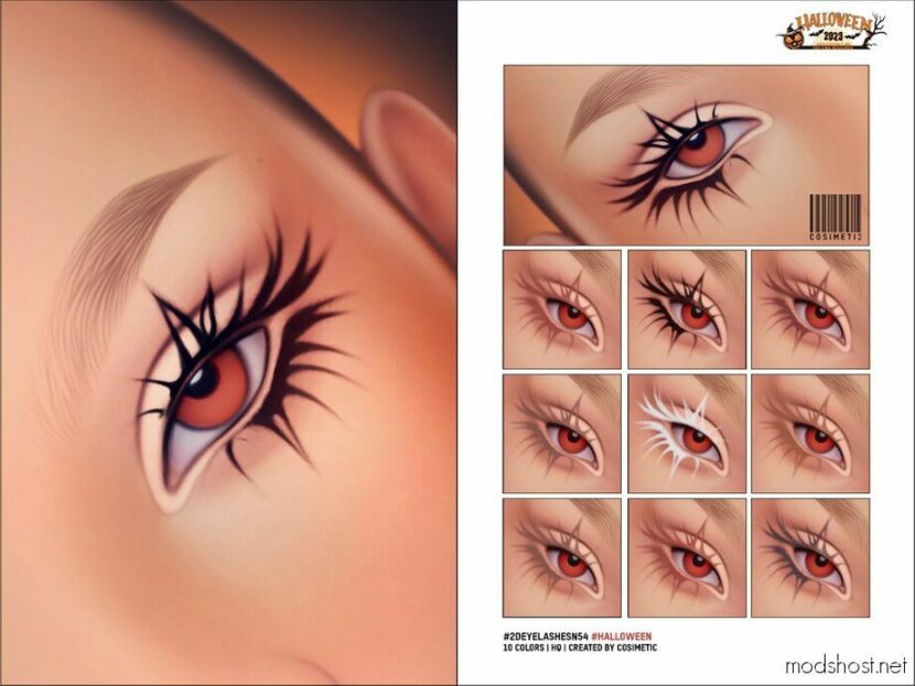 Sims 4 Female Makeup Mod: Spidery MM Eyelashes N54 (Featured)