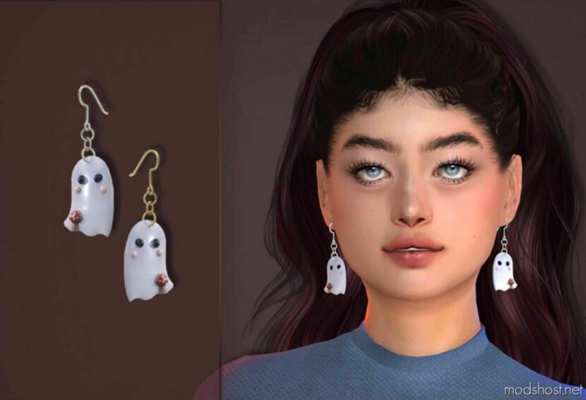 Sims 4 Accessory Mod: Cute Ghost Earrings (Featured)