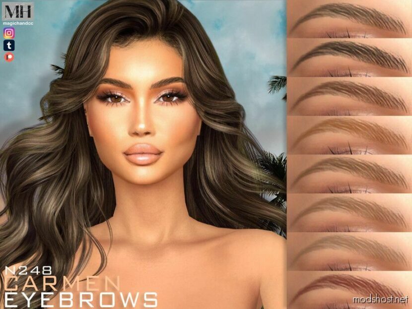 Sims 4 Eyebrows Hair Mod: Carmen Eyebrows N248 (Patreon) (Featured)