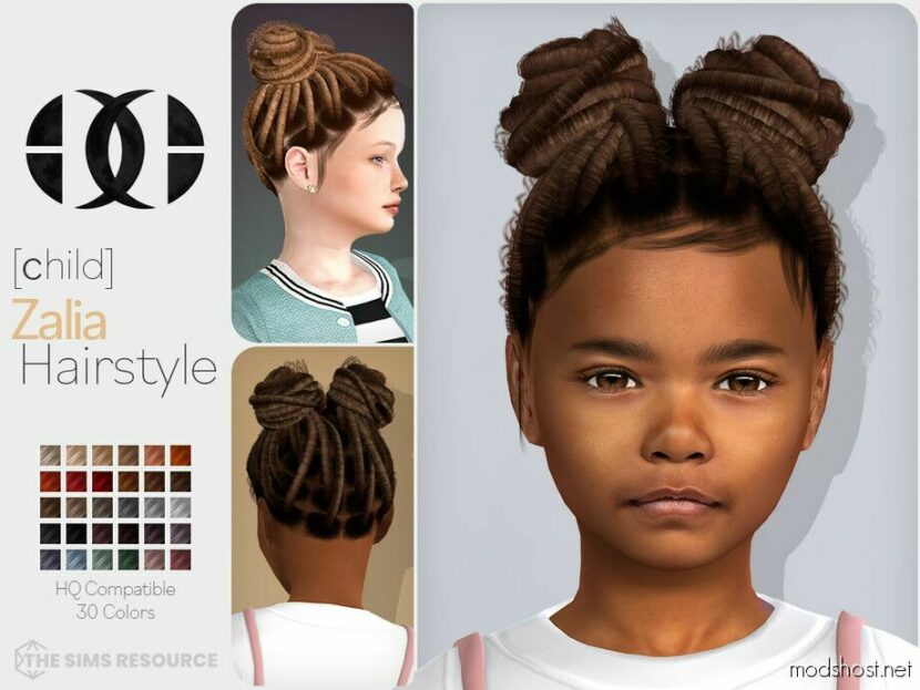 Sims 4 Kid Mod: Zalia Hairstyle – Child (Featured)