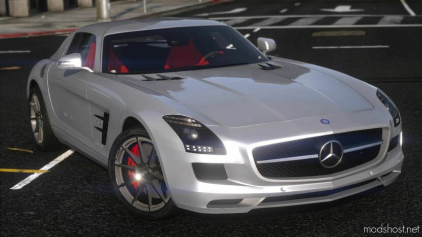 GTA 5 Mercedes-Benz Vehicle Mod: 2011 Mercedes-Benz SLS AMG Add-On / Fivem | Template | Lods 2.0A (Featured)