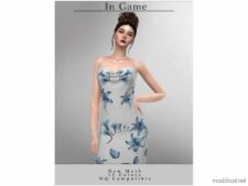 Sims 4 Adult Clothes Mod: Long Dress D-282 (Image #2)