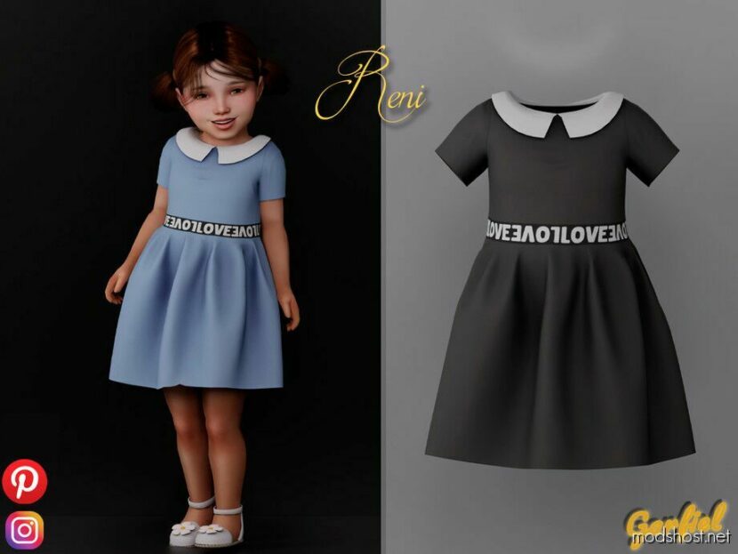 Sims 4 Kid Clothes Mod: Reni – Cute Toddler Dress (Featured)