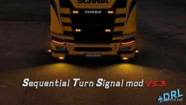 ETS2 Scania Part Mod: Sequential Turn Signal Mod For NG Scania V5.3 1.48.5 (Featured)