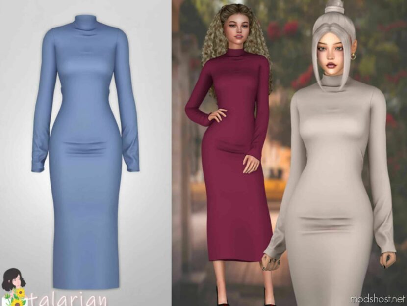 Sims 4 Dress Clothes Mod: Charlie Dress (Featured)