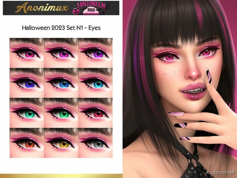 Sims 4 Male Makeup Mod: Halloween 2023 SET N1 – Eyes (Featured)