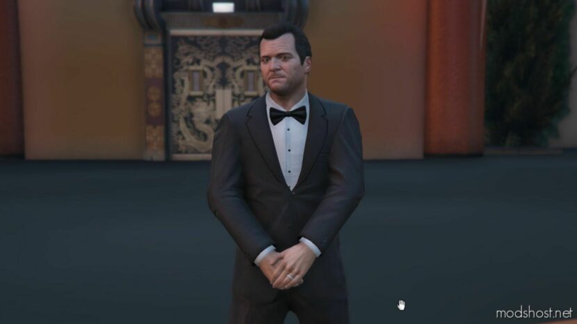 GTA 5 Player Mod: Michael’s Bowtie (FOR HIS Meltdown Tuxedo) (Featured)