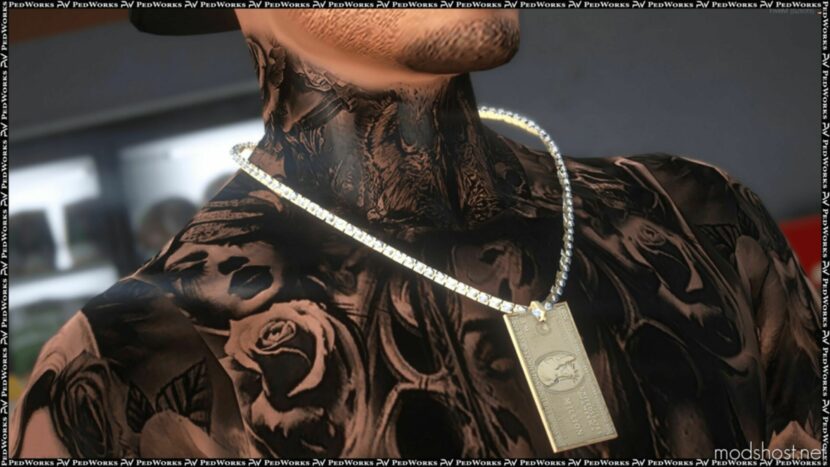 GTA 5 Player Mod: $1M Necklace For MP Male LOW Poly “Dollar, Million, Chain” Fivem/Sp (Featured)