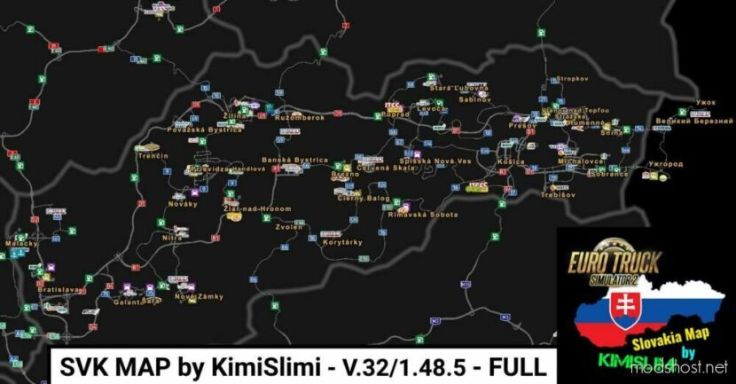 ETS2 Mod: SVK Map By Kimislimi V.32 – Demo 1.48.5 (Featured)