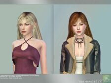 Sims 4 Female Mod: Long Hairstyle With Bangs – G151 (Featured)