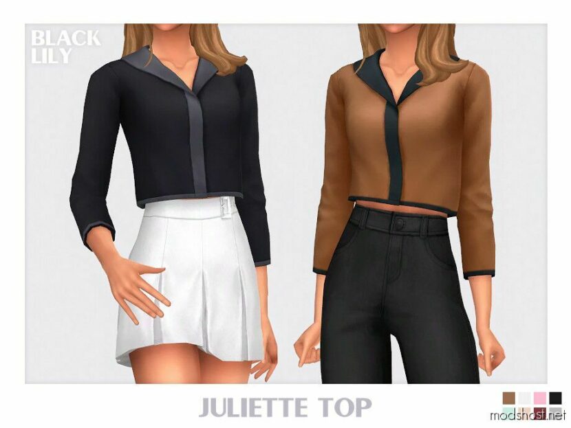 Sims 4 Teen Clothes Mod: Juliette TOP (Featured)