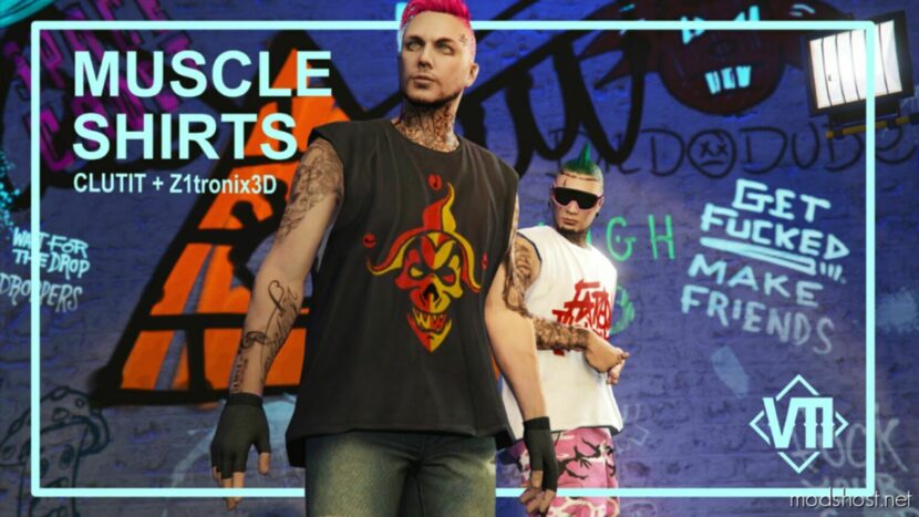 GTA 5 Player Mod: Muscle Shirts For MP Males (Featured)