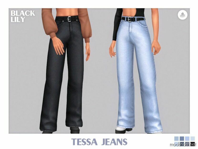 Sims 4 Teen Clothes Mod: Tessa Jeans (Featured)