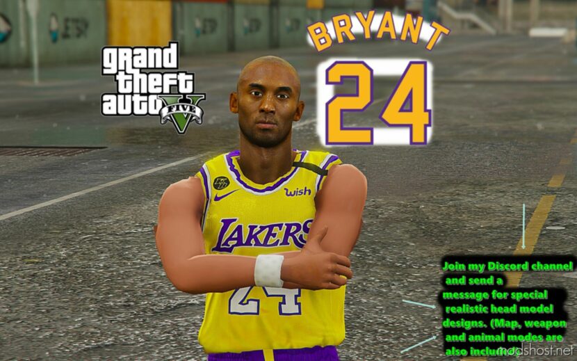 GTA 5 Player Mod: Kobe Bryant Add-On PED (Featured)