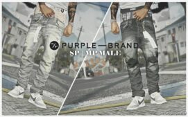 GTA 5 Player Mod: Purple Brand Sagged Jeans SP / MP Male V2.0 (Image #2)