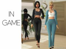 Sims 4 Teen Clothes Mod: Rene – Cardigan & TOP (Image #2)