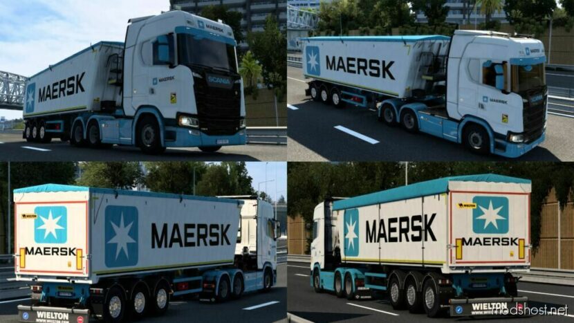 ETS2 Mod: Skin Maersk Wielton Bulk Master By Rodonitcho Mods 1.48 (Featured)