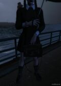 GTA 5 Player Mod: Wednesday Addams Costume With Props (Image #4)