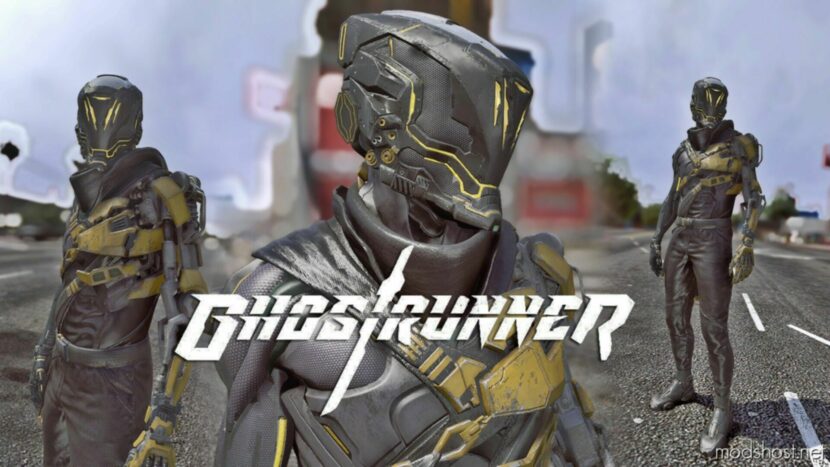 GTA 5 Player Mod: Ghostrunner Add-On PED (Featured)