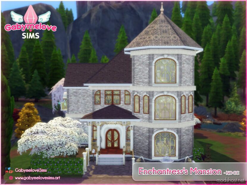 Sims 4 House Mod: Enchantress's Mansion • NO CC | Halloween 2023 (Featured)