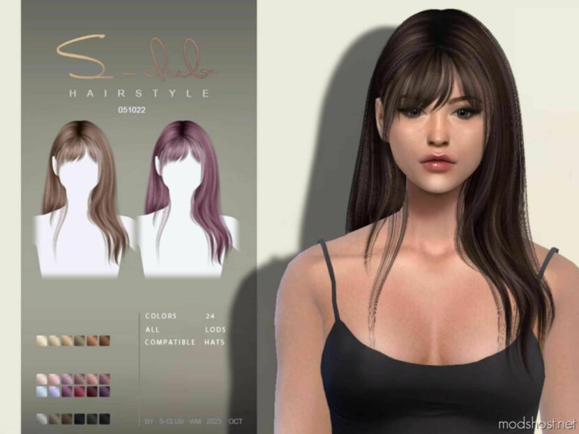 Sims 4 Female Mod: Long Straight Hair Amanda (Featured)