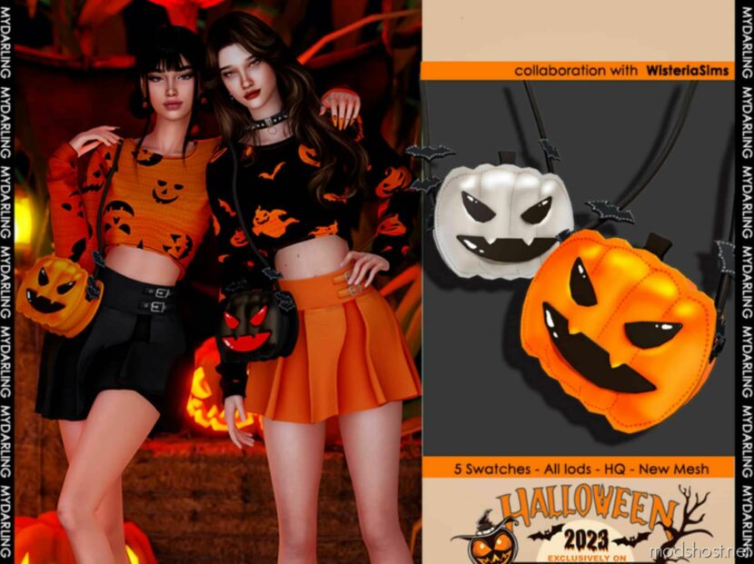 Sims 4 Adult Accessory Mod: Halloween Pumpkin BAG (Featured)