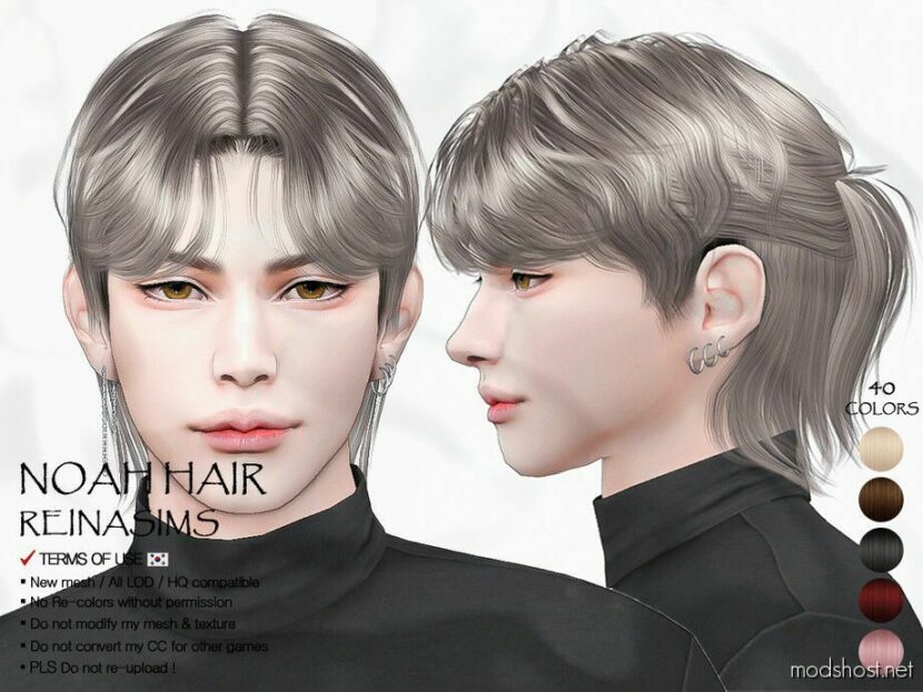 Sims 4 Male Mod: 93 Noah Hair (Featured)