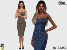 Sims 4 Dress Clothes Mod: Milani Leopard Dress (Image #2)