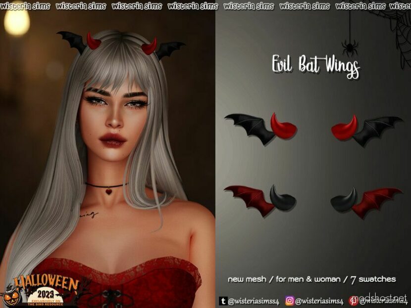 Sims 4 Accessory Mod: Halloween 2023 – Evil BAT Wings (Featured)