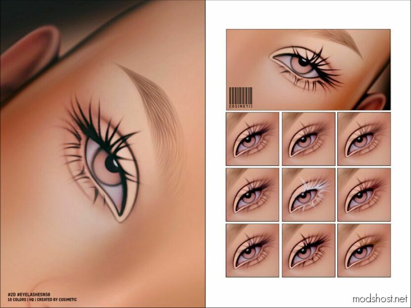 Sims 4 Female Makeup Mod: Maxis Match 2D Eyelashes N58 (Featured)