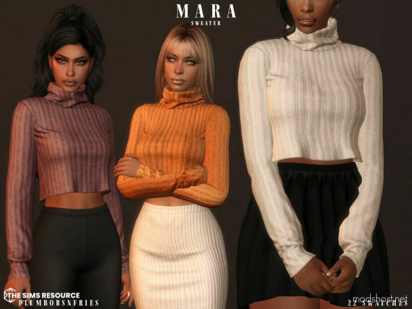 Sims 4 Teen Clothes Mod: Mara Sweater (Featured)