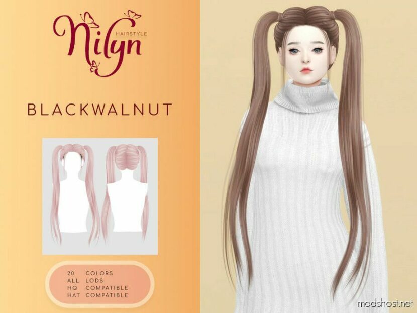 Sims 4 Female Mod: Black Walnut Hair (Featured)