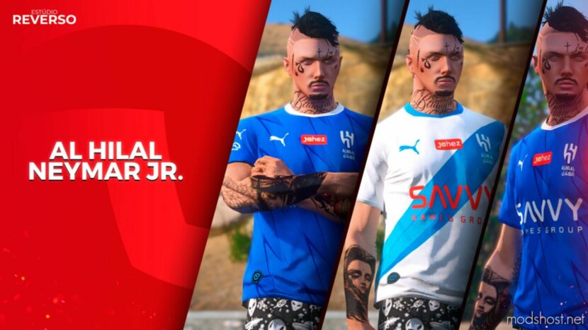 GTA 5 Player Mod: AL Hilal T-Shirt – Neymar JR (Featured)