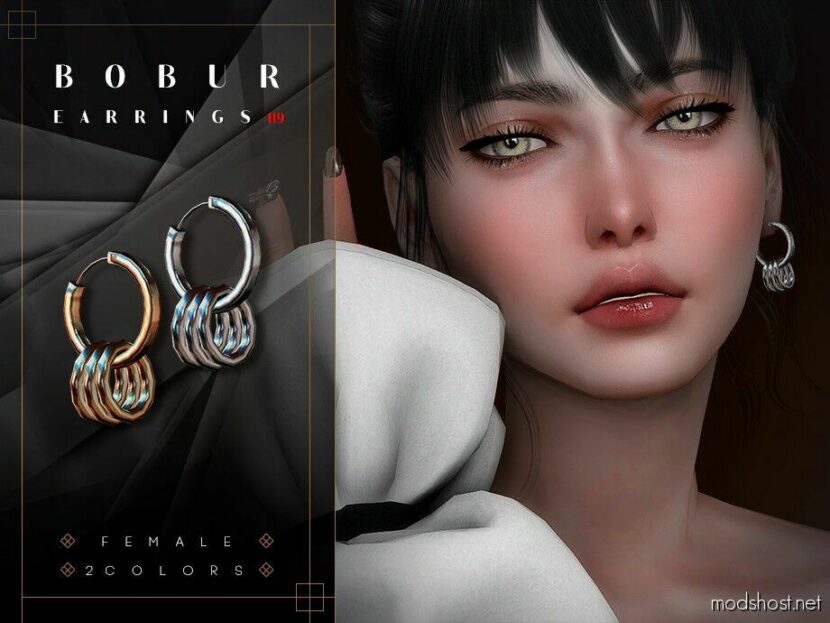 Sims 4 Female Accessory Mod: Hanging Round Earrings (Featured)