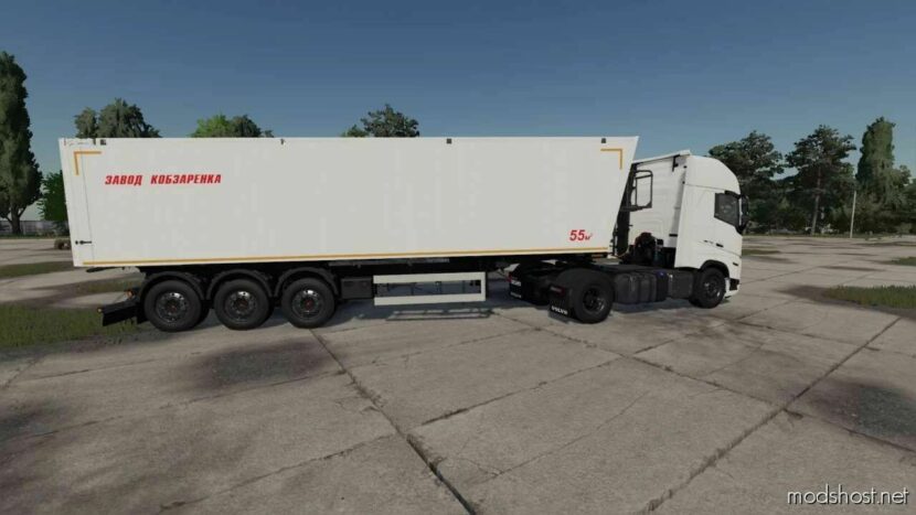 FS22 Mod: Aluminum Grain Semi-Trailer ANP-55 Kobzarenko (Featured)