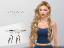 Sims 4 Female Mod: Wings-Es1008-Long Curly Hair (Featured)