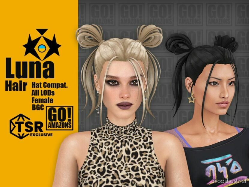 Sims 4 Female Mod: Luna Hair (Featured)