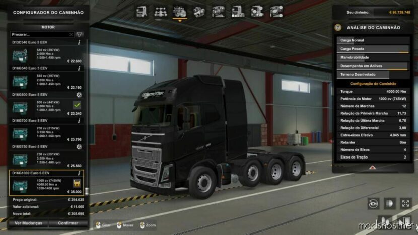 ETS2 Volvo Part Mod: Engine Volvo FH16 2012 1000 HP By Rodonitcho Mods 1.48 (Featured)