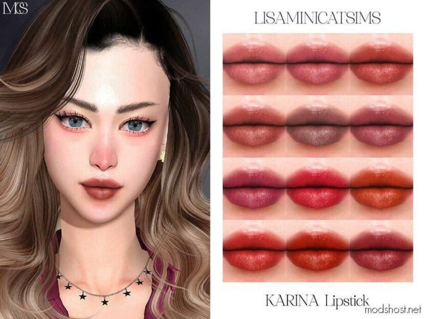 Sims 4 Lipstick Makeup Mod: Karina Lipstick (Featured)