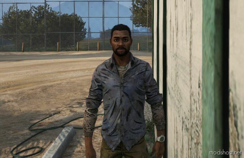 GTA 5 Player Mod: LEE Everett (TWD Definitive Edition) (Featured)