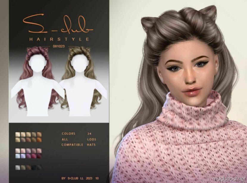 Sims 4 Mod: Cute Wave Hair With CAT Ears (Featured)